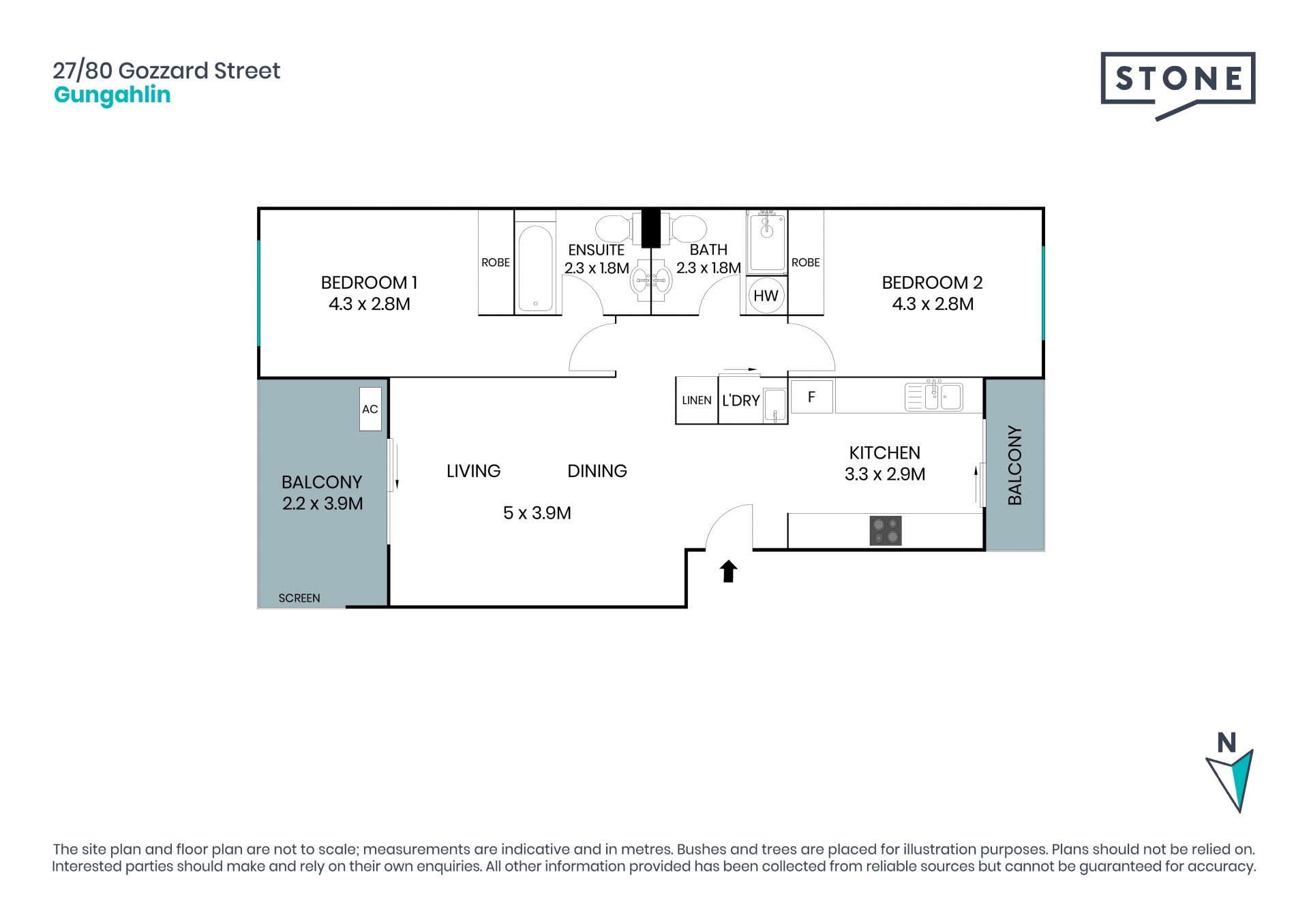 Bright and spacious 2-Bedroom apartment with lock-up garage.
