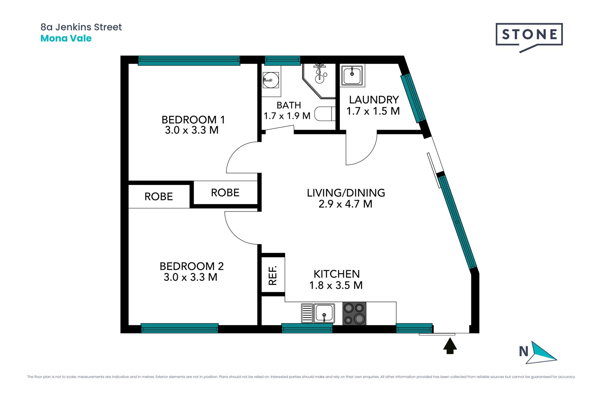 Two bedroom granny flat with large courtyard