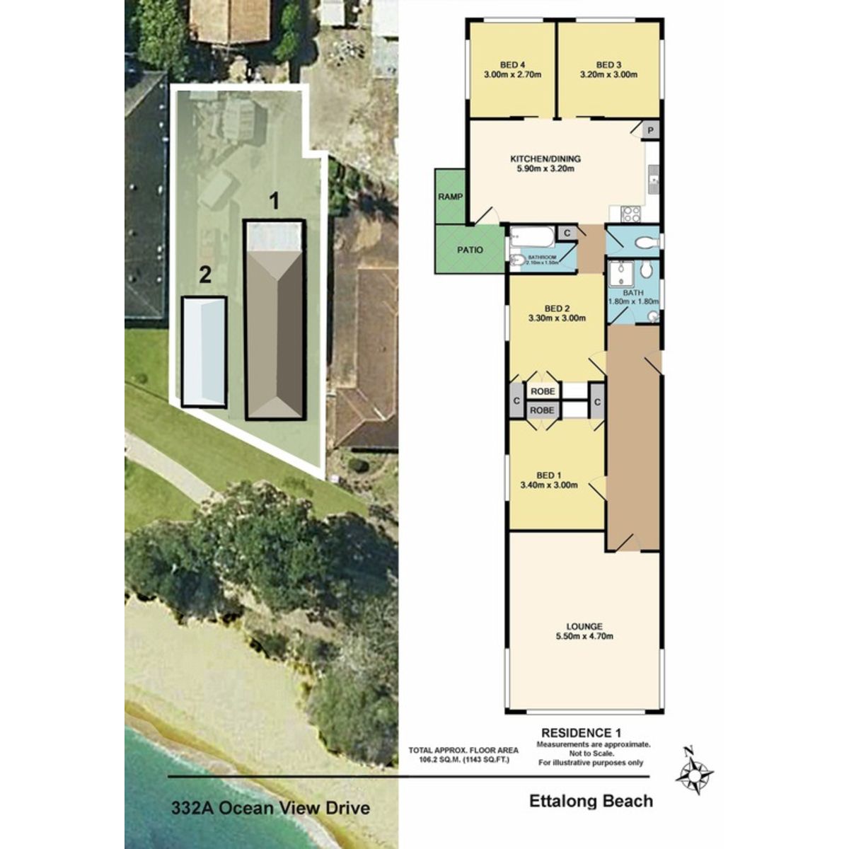 Beachfront Reserve with Lion Island views