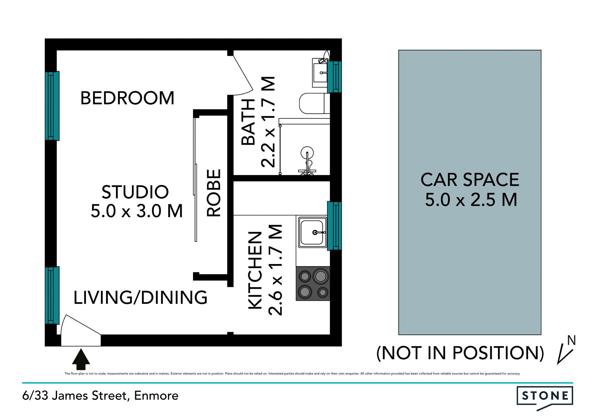Quality studio apartment with lifestyle appeal & parking
