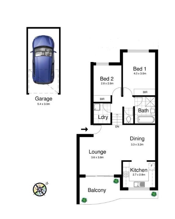 Two Bedroom Apartment in Ideal Locale
