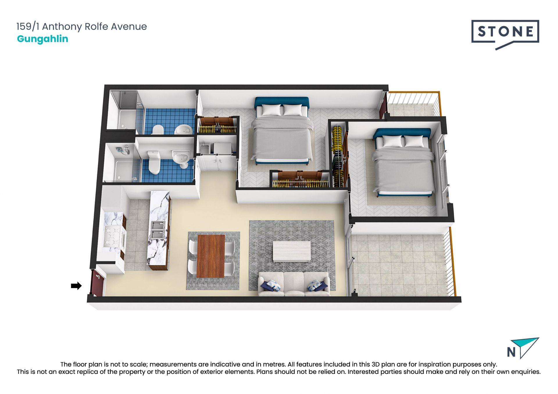 North facing apartment with views over Yerrabi Pond
