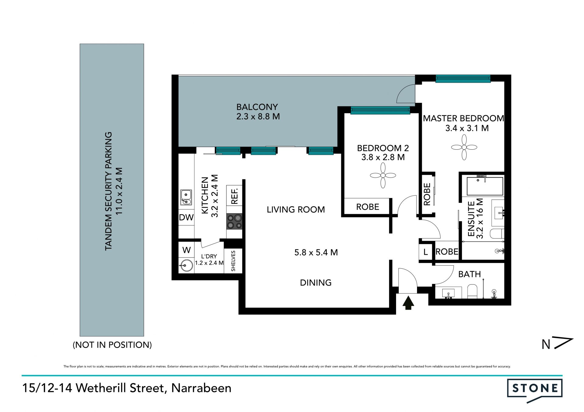 Spacious top floor apartment in great location