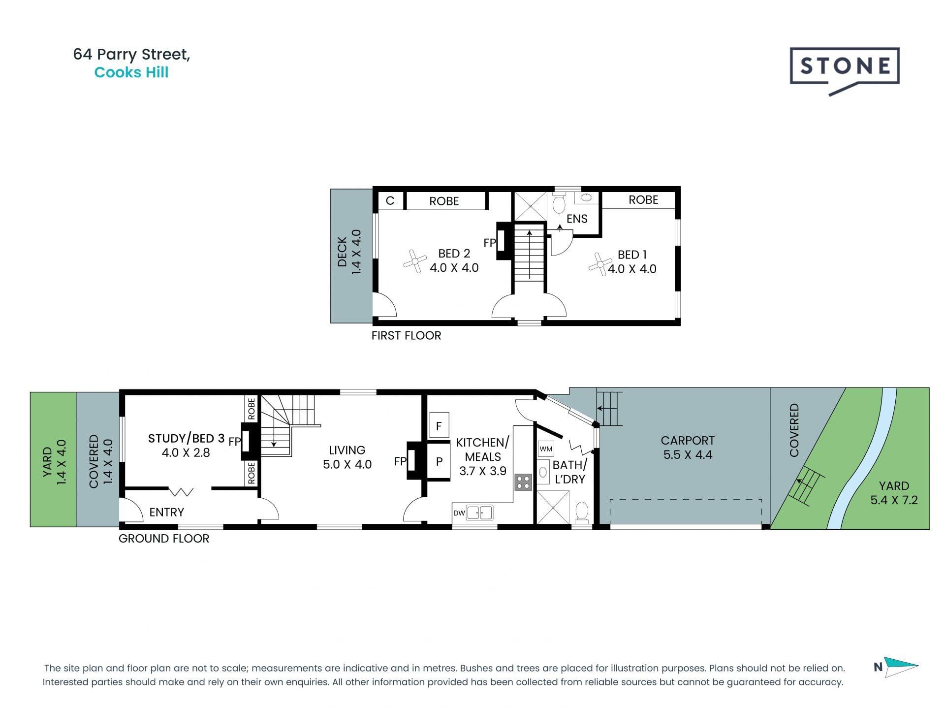 Freestanding terrace with parking, 300m to Darby St.