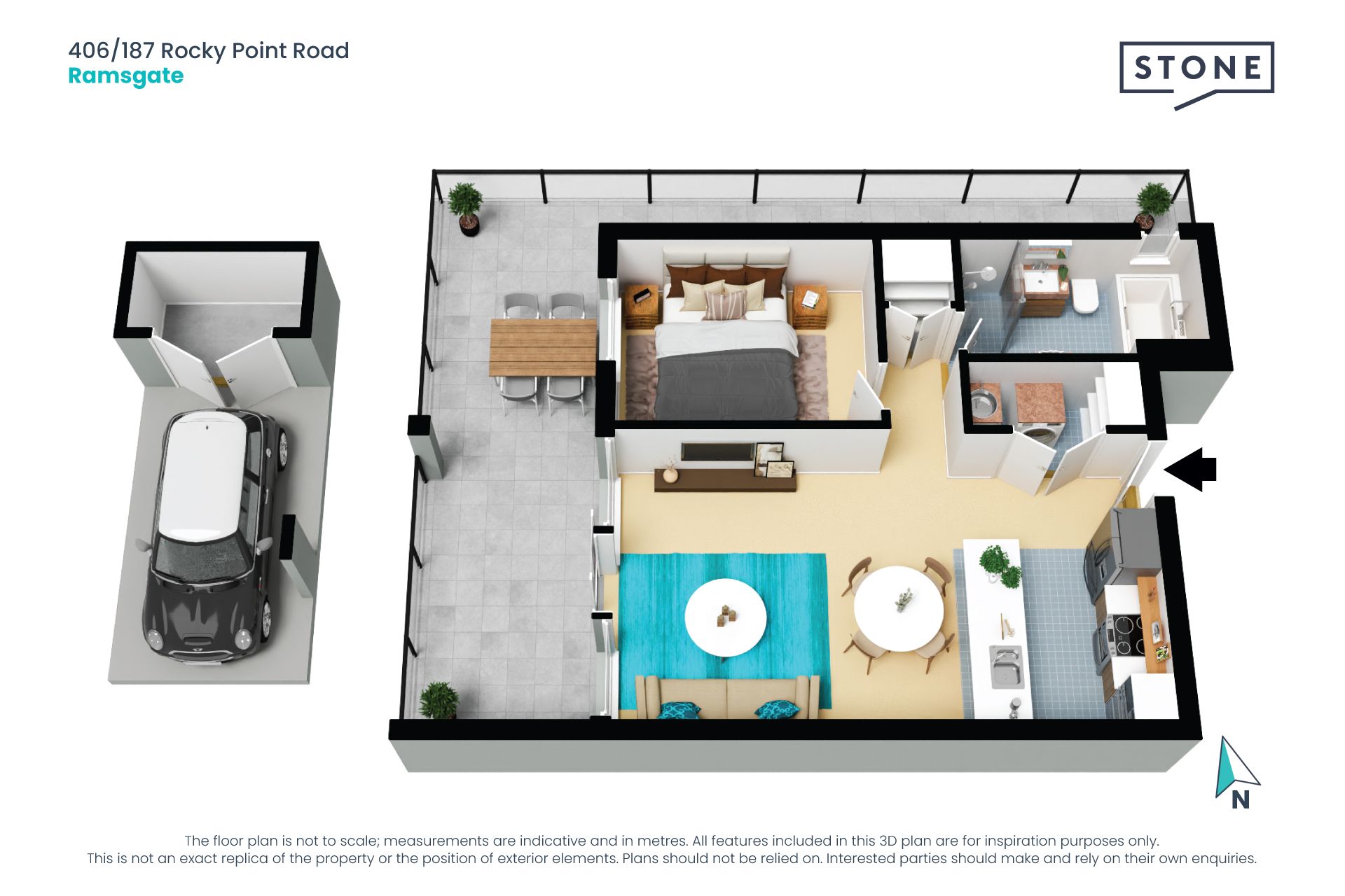 Stylish 91sqm apartment with wraparound views