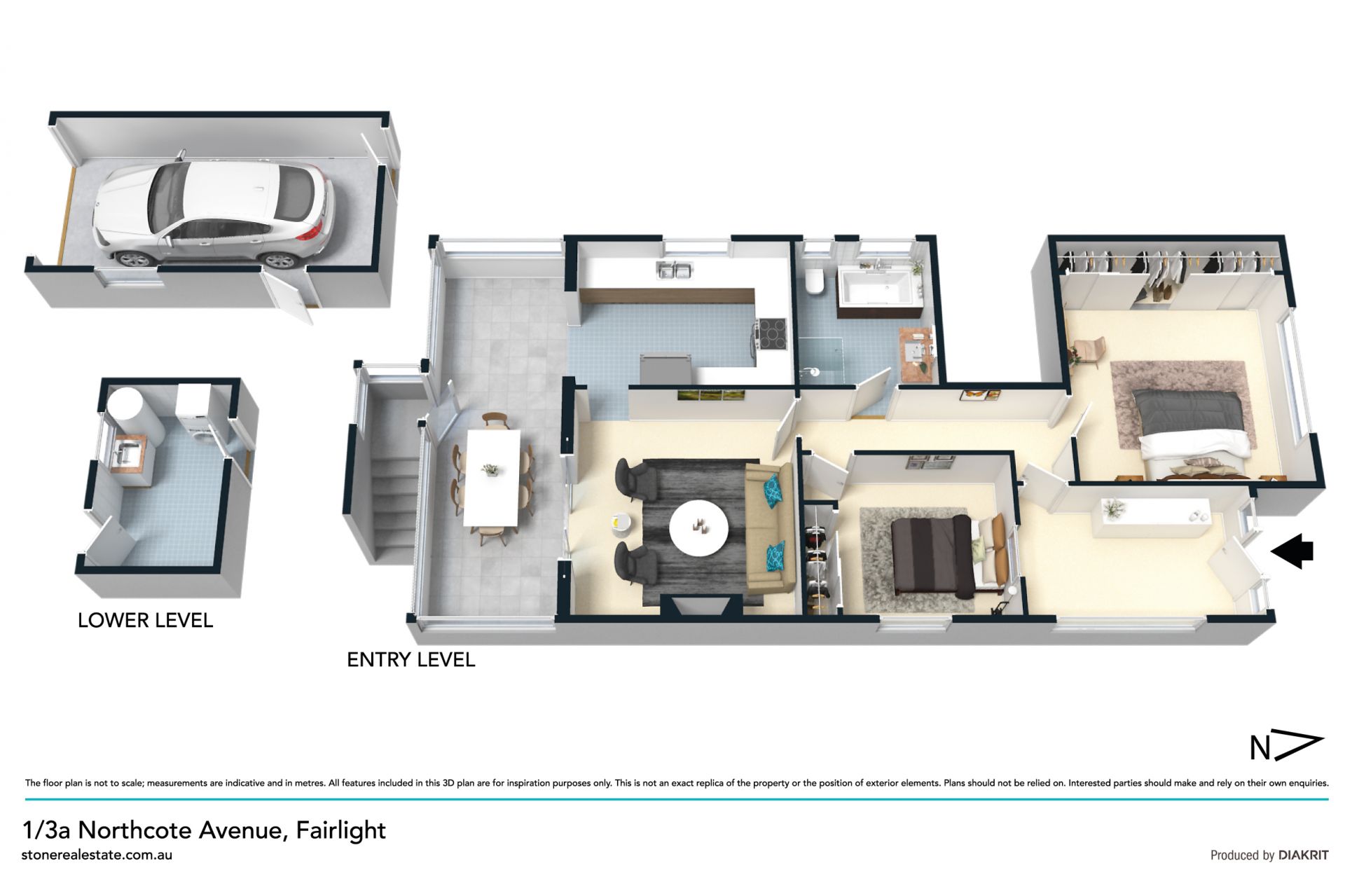 Character lower duplex of immense style, liveability and water glimpses