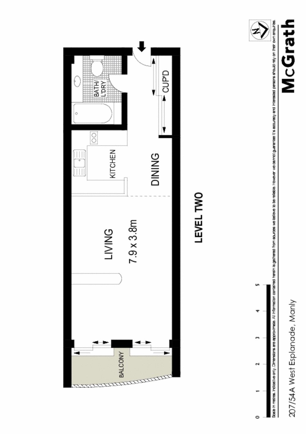 Ultra modern studio apartment opening to a large balcony