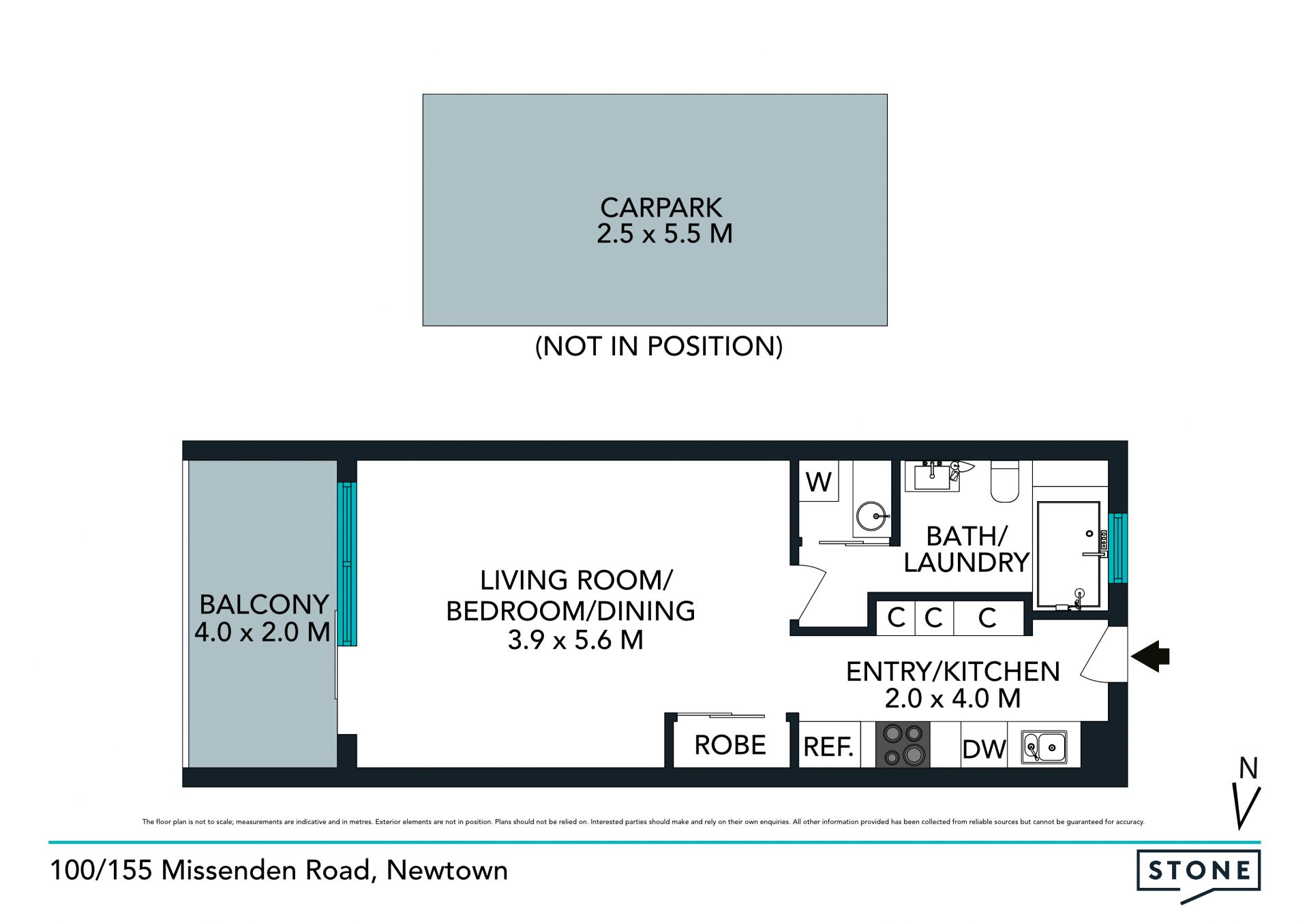 Blue-chip studio apartment with balcony & parking