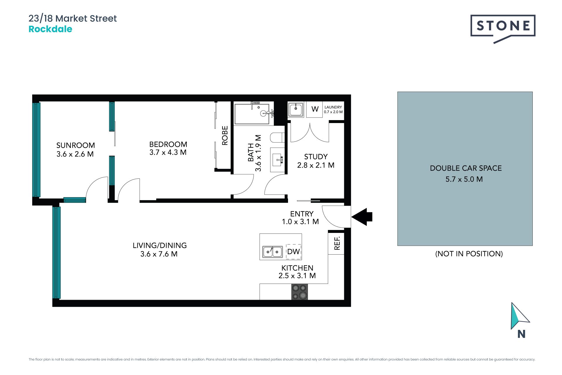 One-bedder plus study and sunroom in village heart