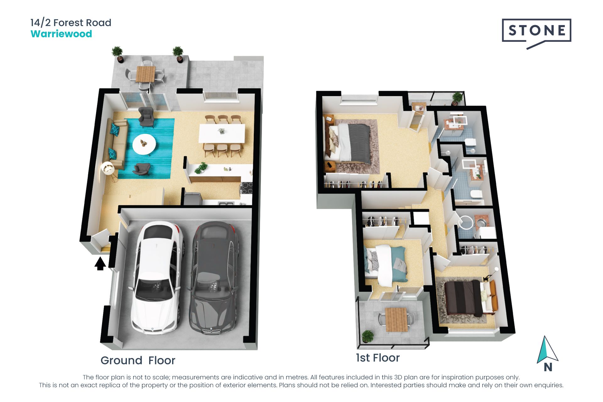 Renovated north-facing townhouse with one common wall and fantastic amenities