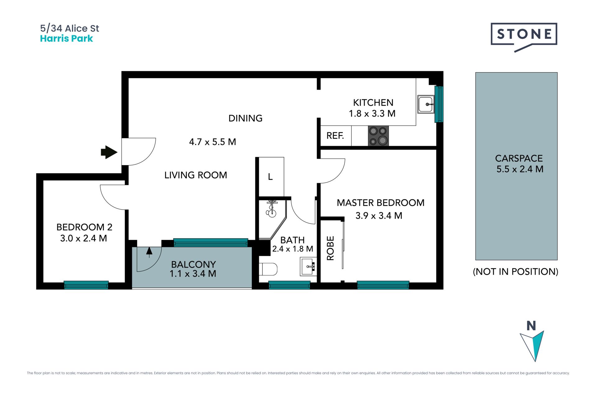 Well located apartment with Northerly aspect