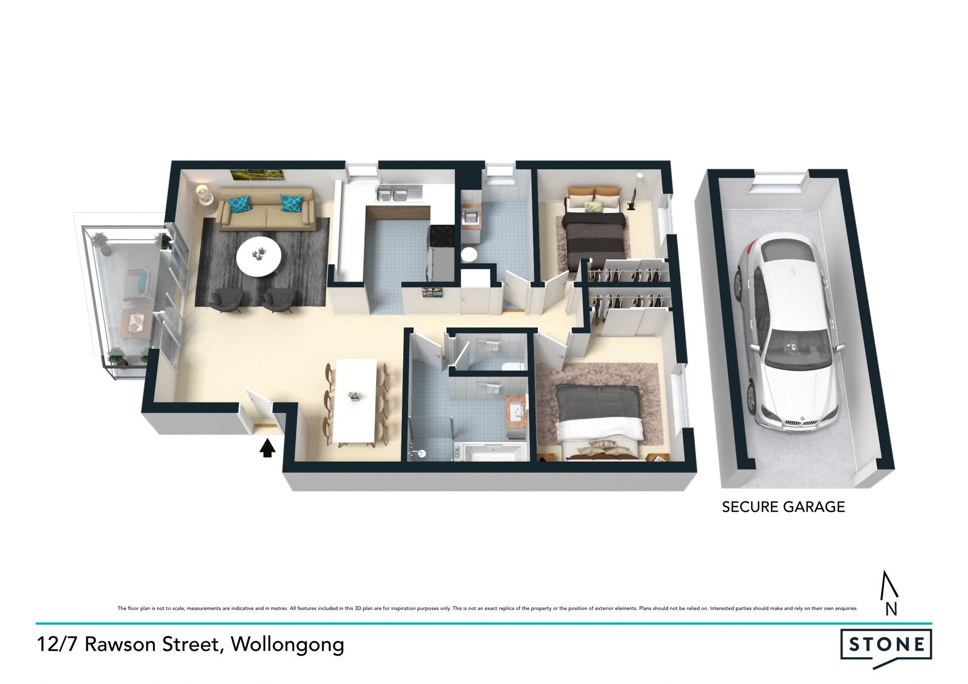 Private apartment nestled in convenient address