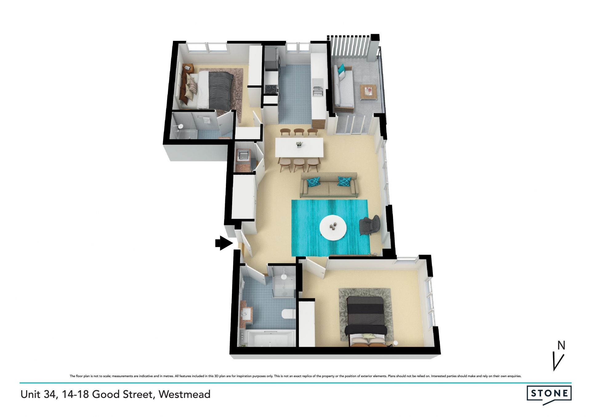 Brand new, top floor apartment
