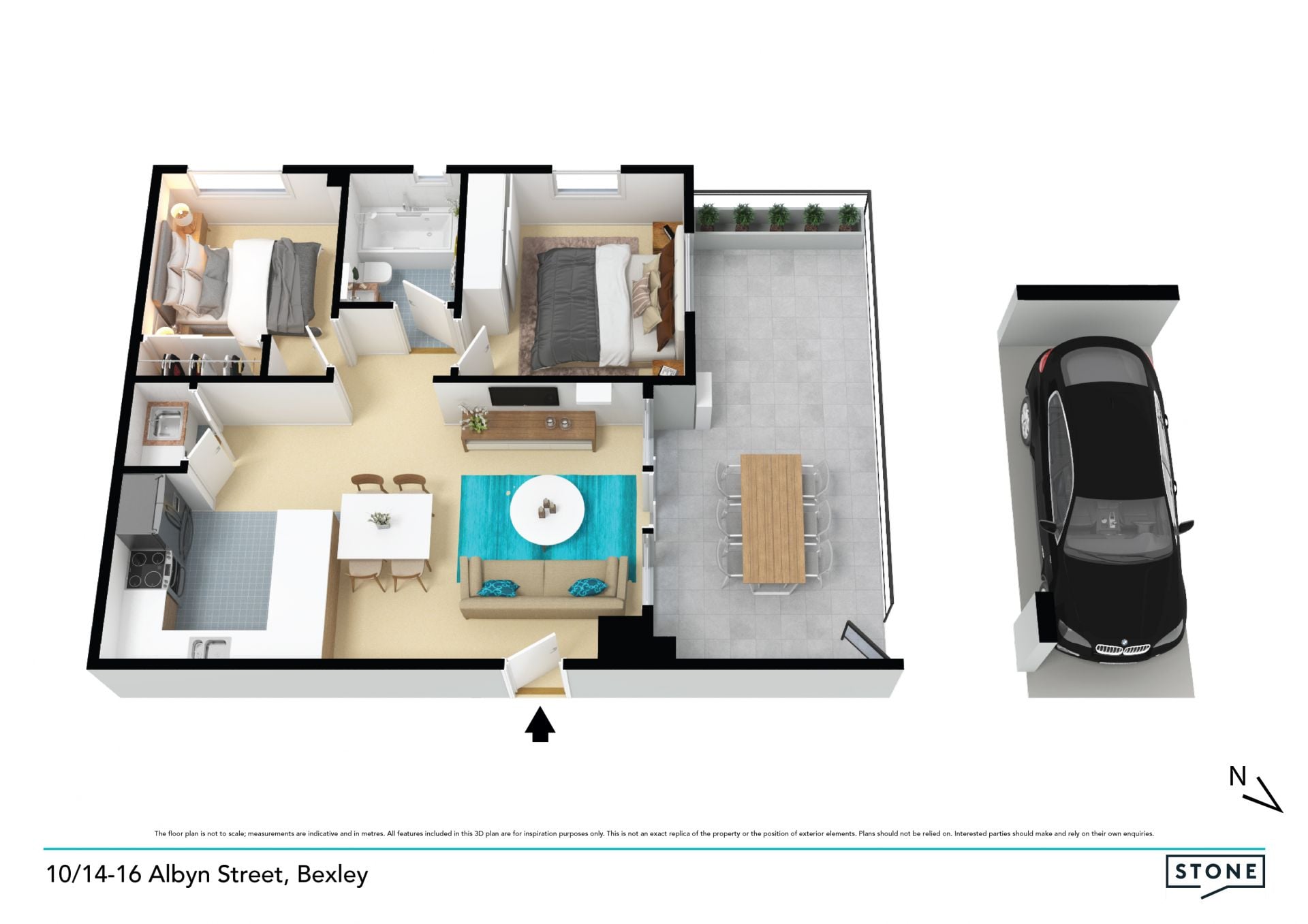 Fresh courtyard apartment, direct street entry