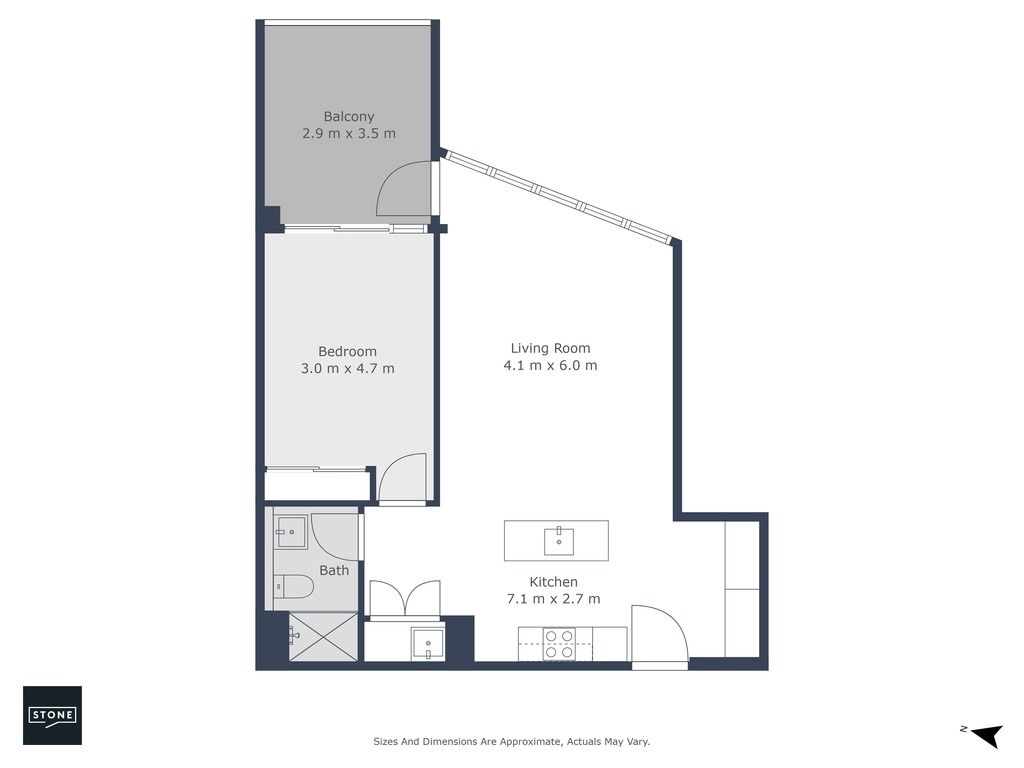 Stunning one bedroom apartment with floor to ceiling windows in the living area