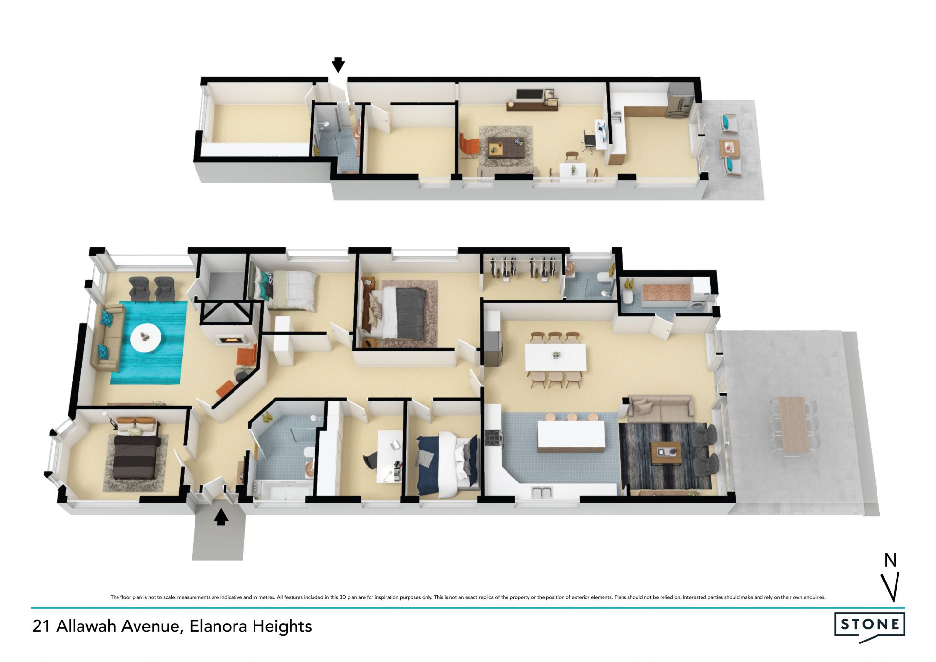 Single level family residence with studio on large level block
