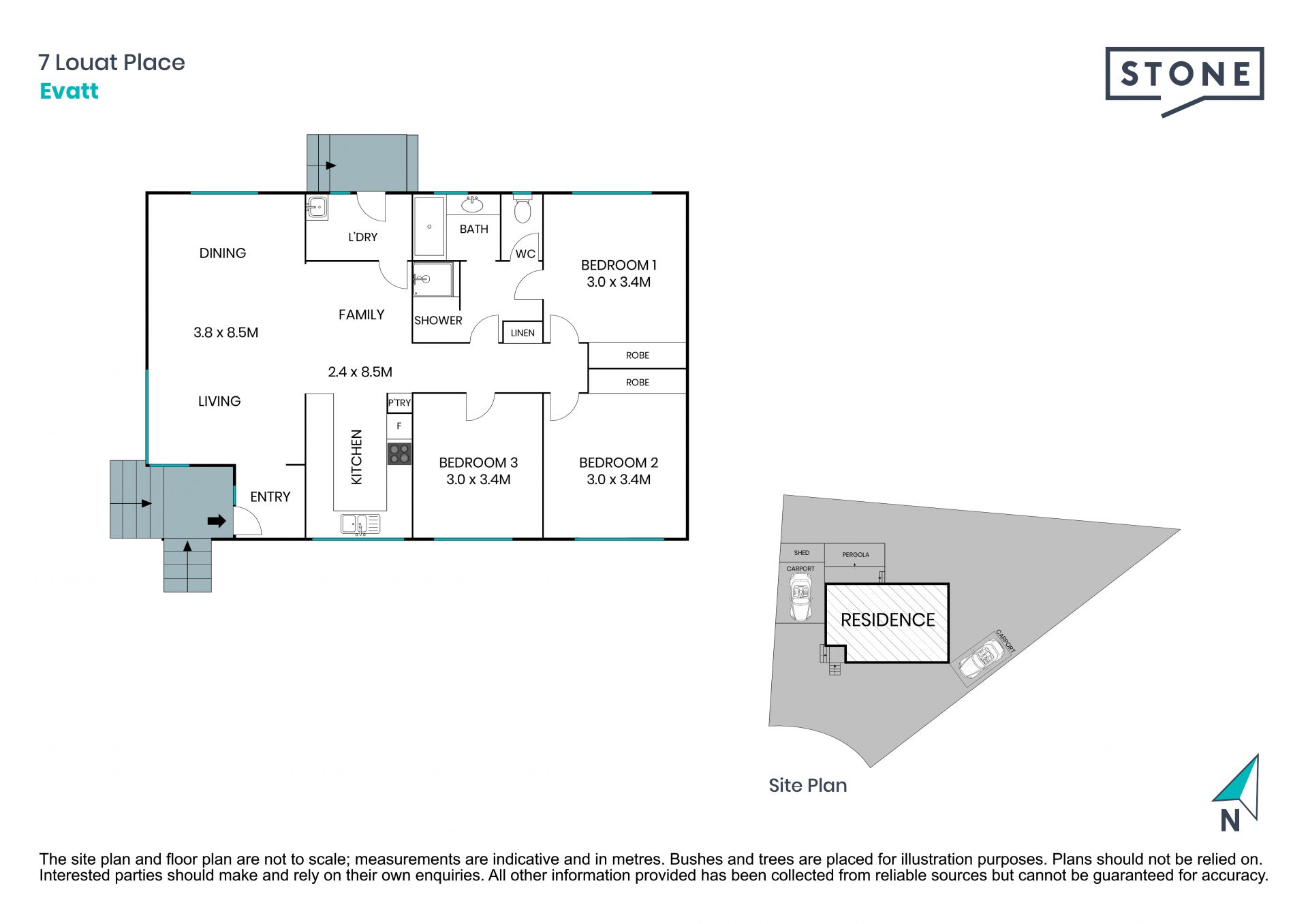 Charming three-bedroom home surrounded by greenery.