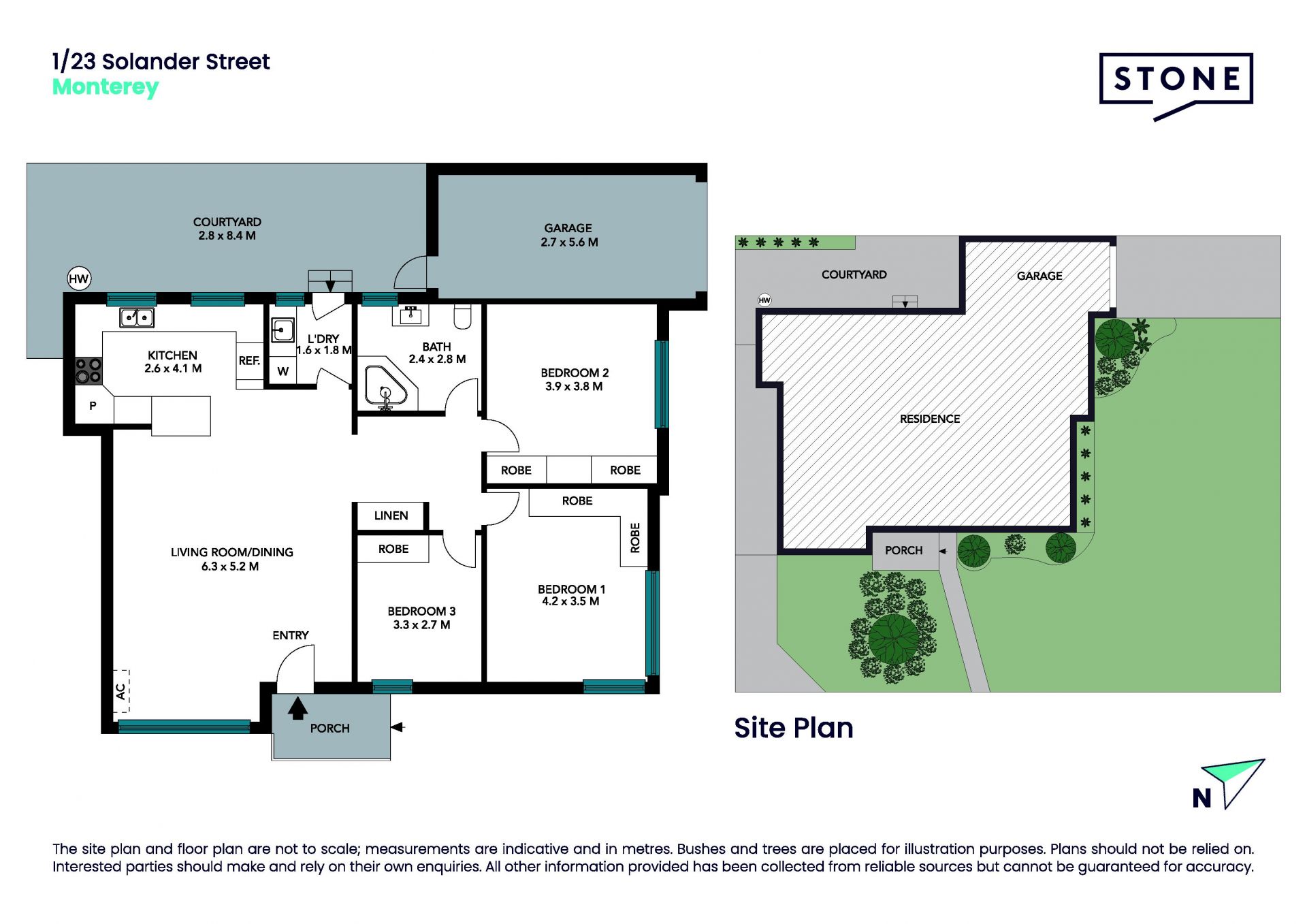 Light filled front villa with no common walls
