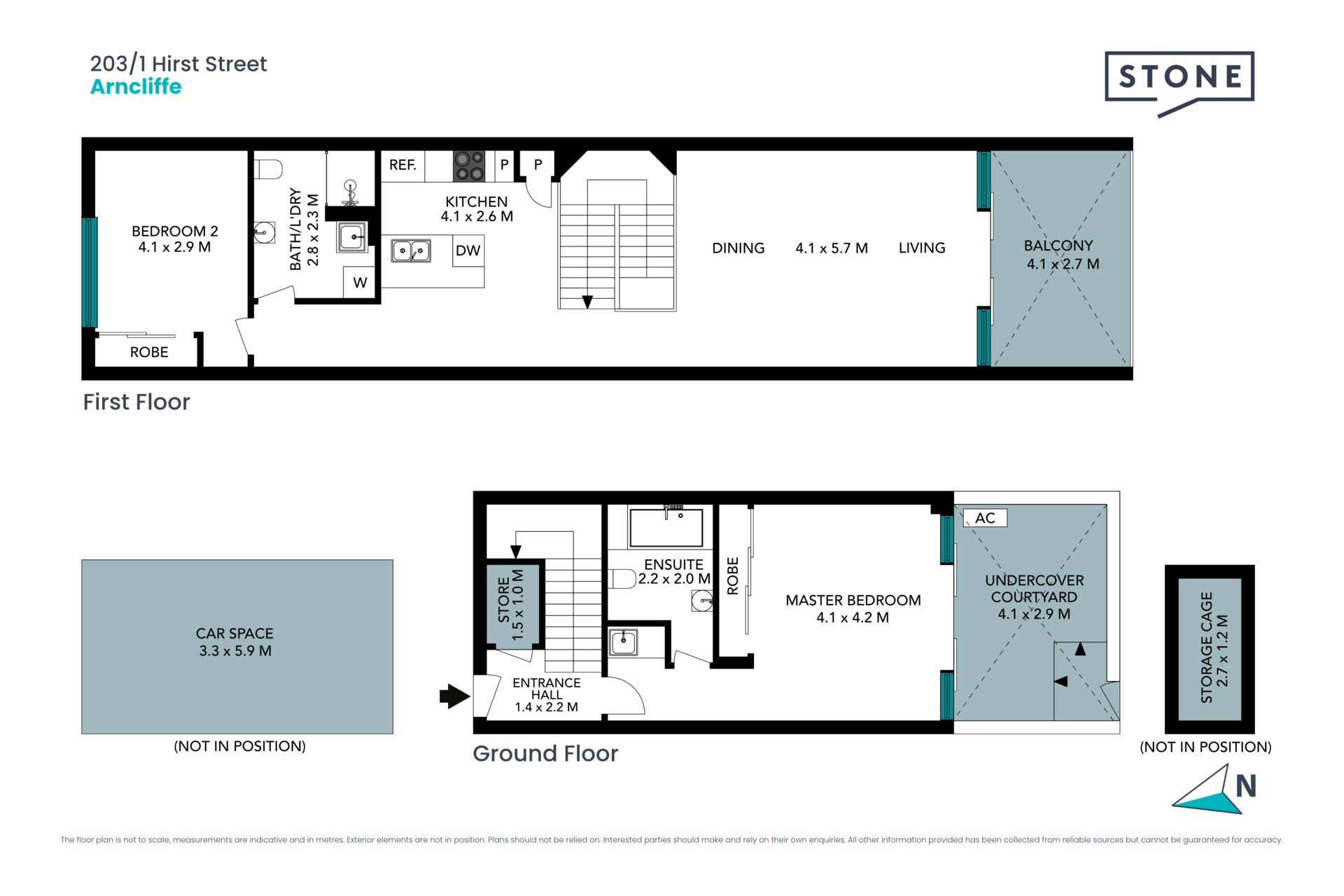 Courtyard apartment over two levels