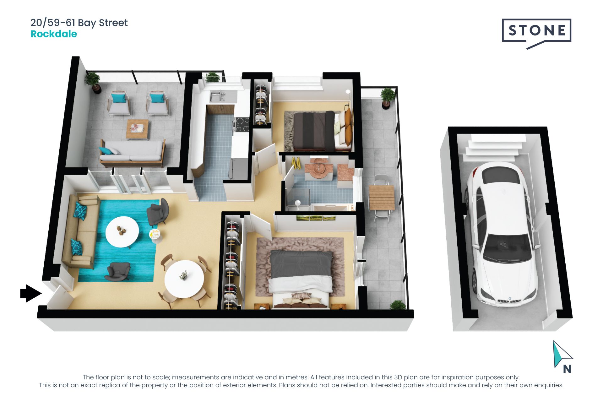 Spacious 1st Floor unit a short stroll to beach and trains