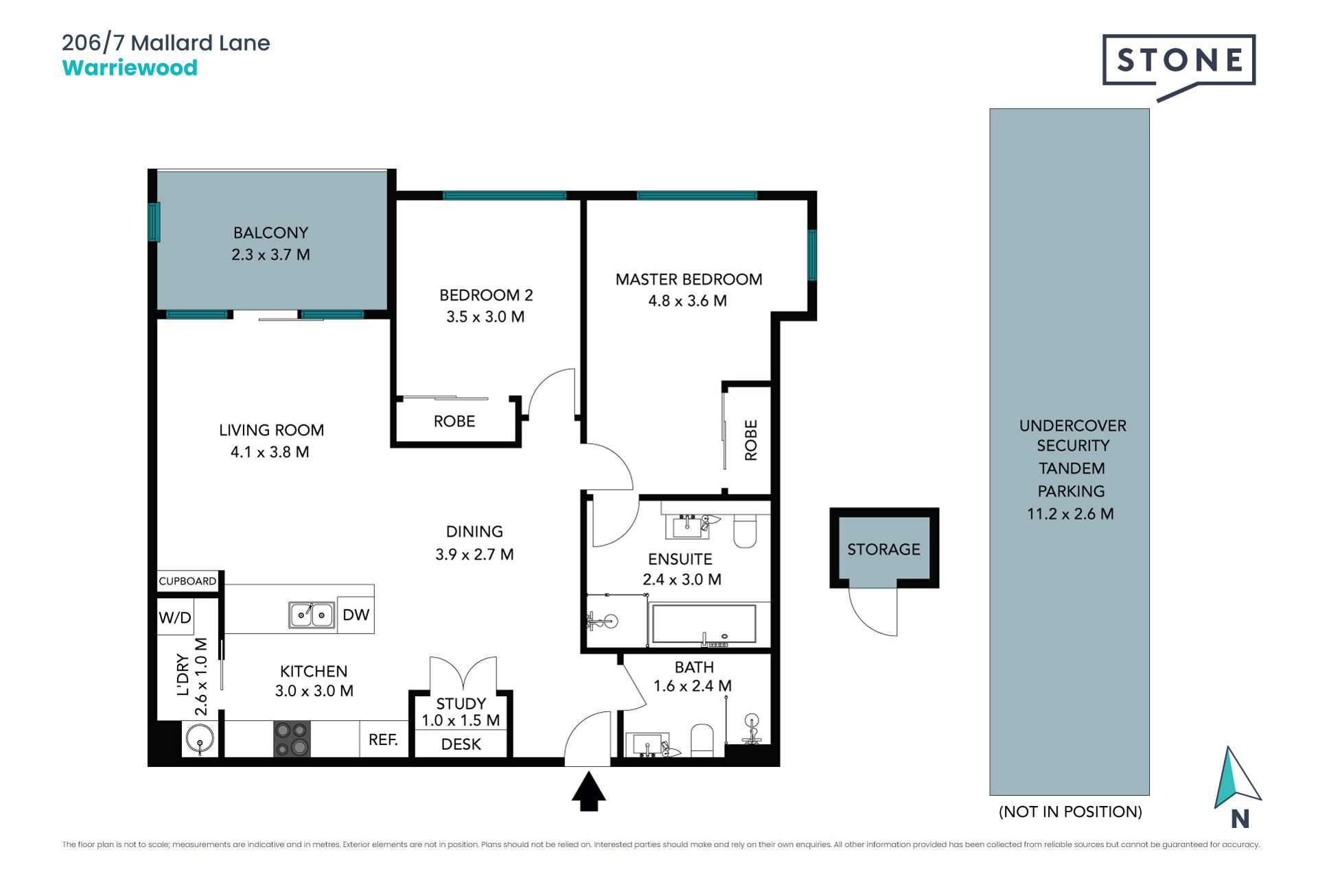 Sundrenched North facing top floor apartment offering comfort and convenience