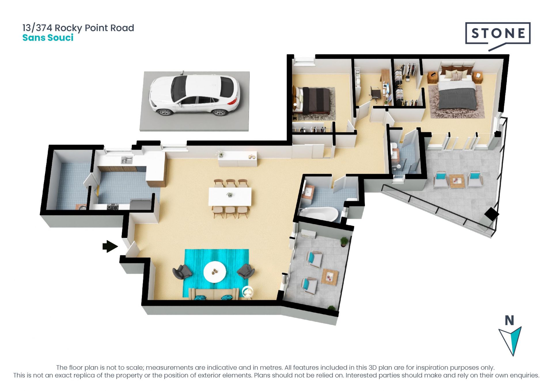 156sqm on title with all the essentials for lifestyle perfection (2 bedroom + study)