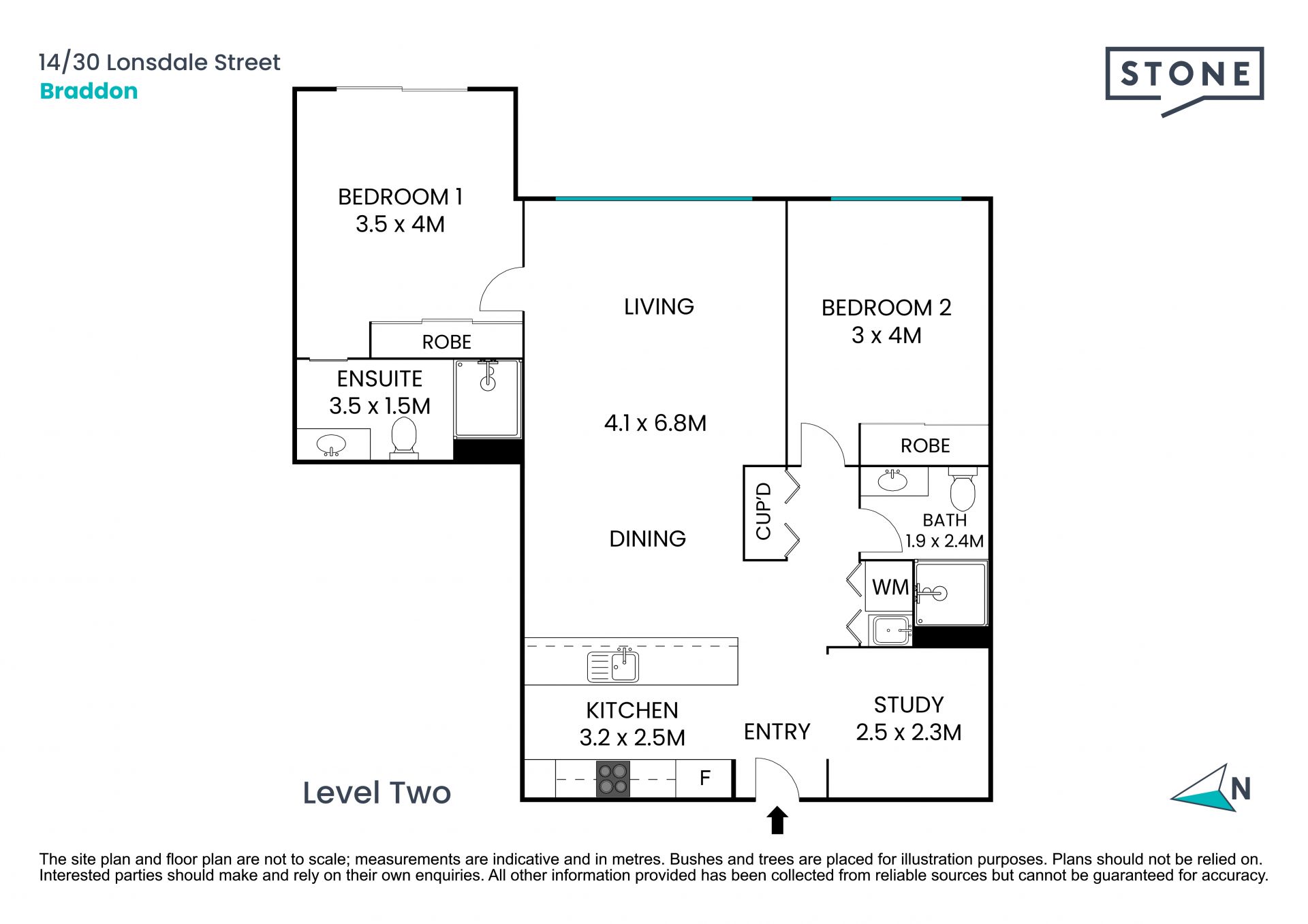 Bright and spacious two-bedroom plus study on Lonsdale Street