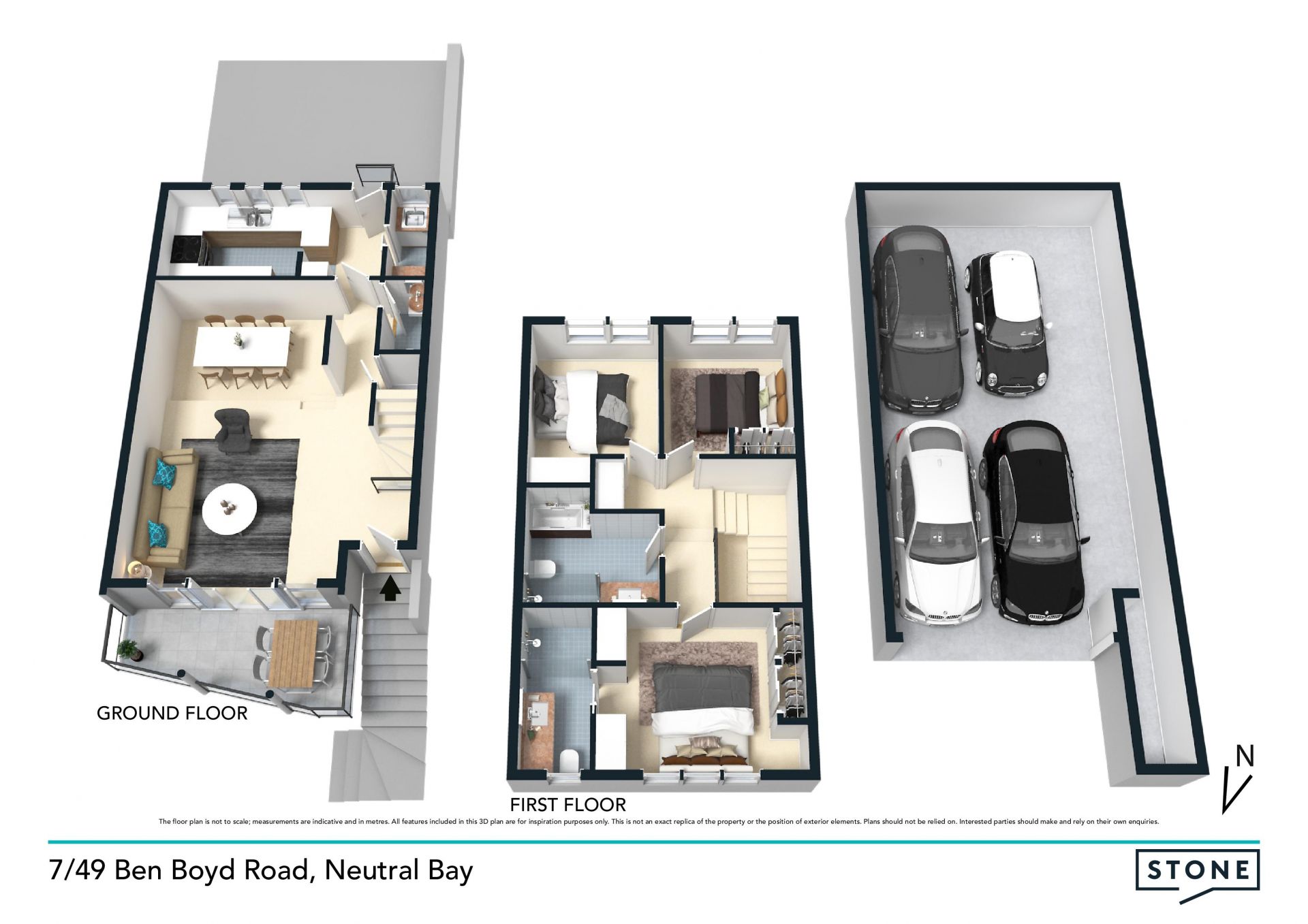 Spacious townhome with rare four-car garage