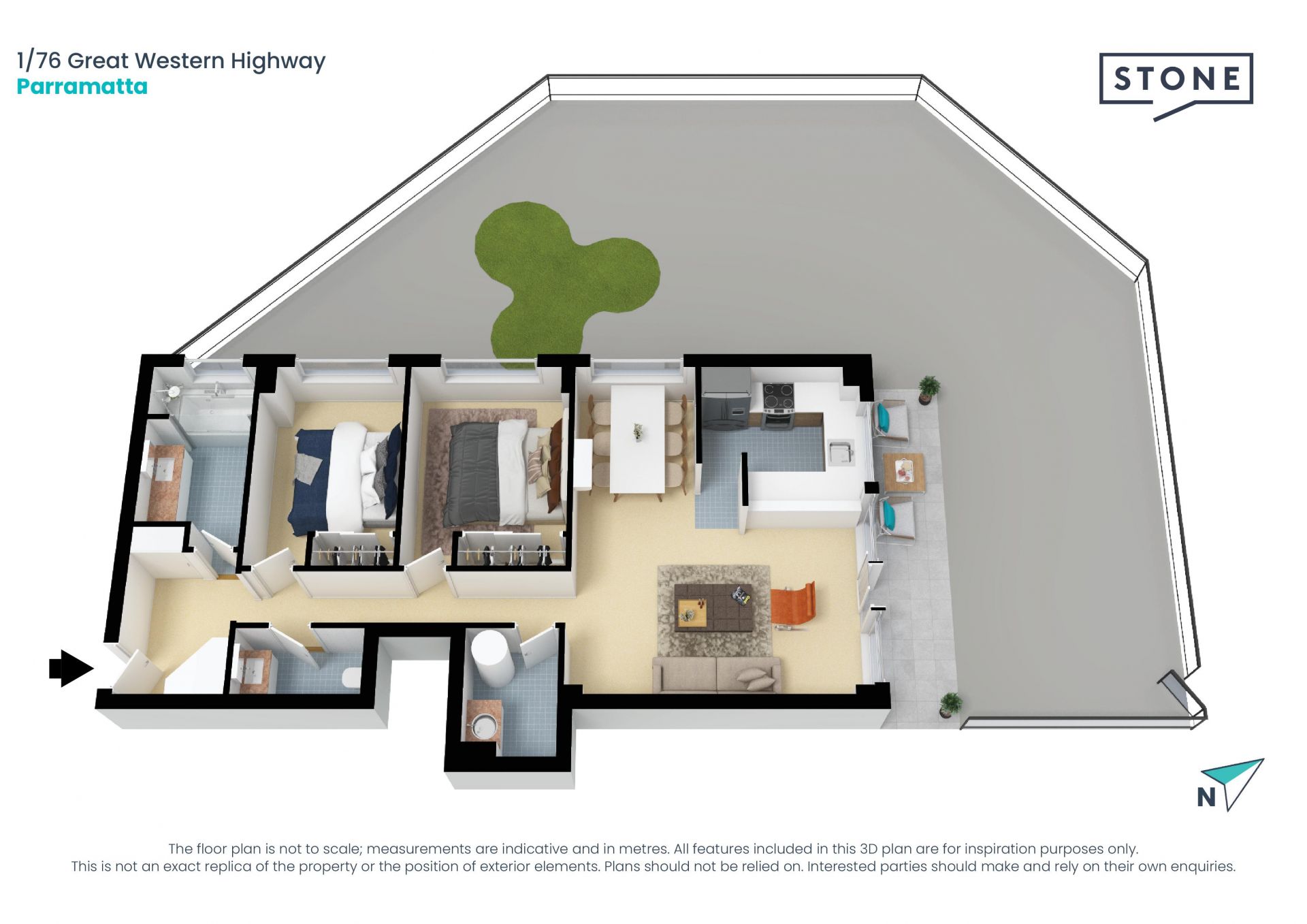 Ground Floor Apartment with Huge Courtyard