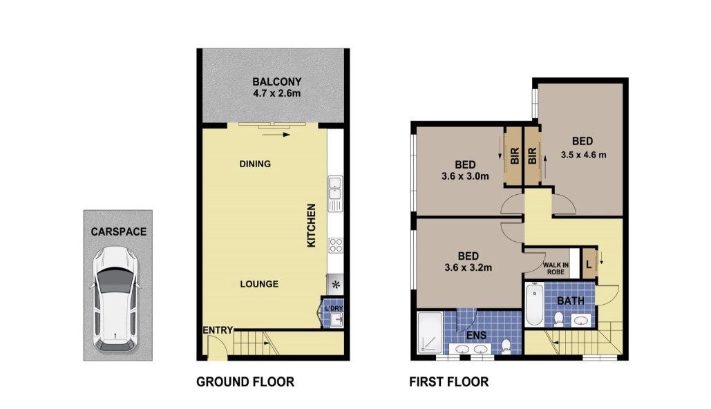Generous apartment split over two levels