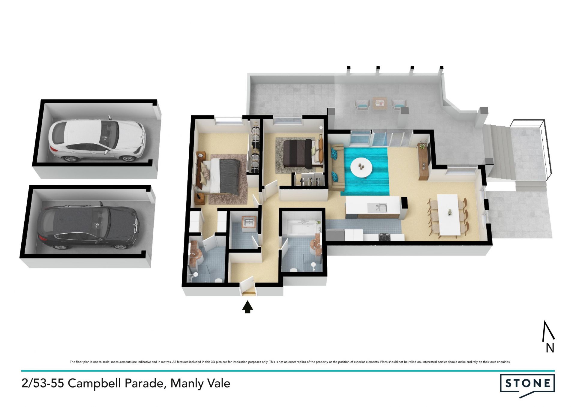 Oversized garden apartment, renovated with great privacy & centrality