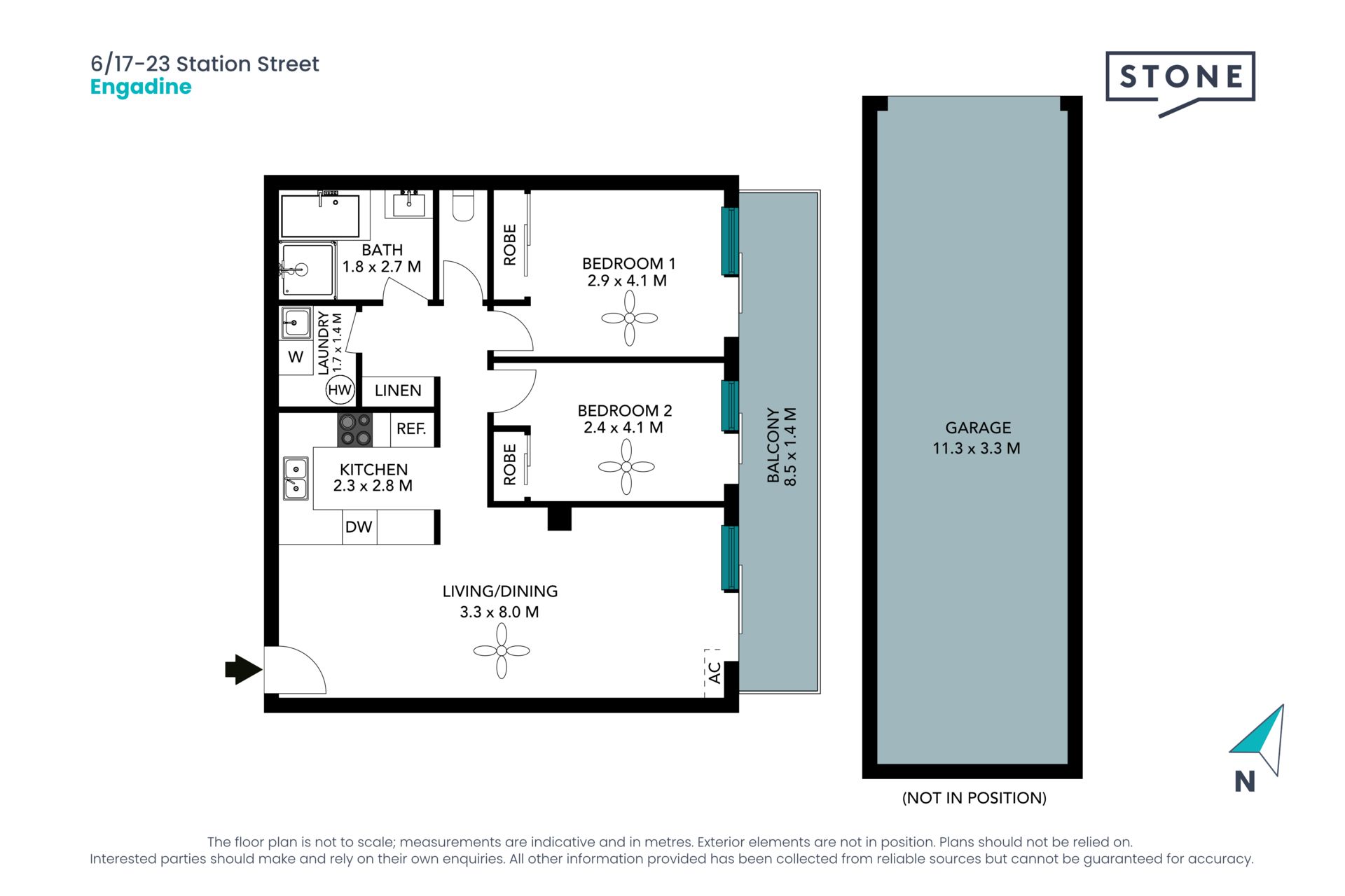 Two-bedroom apartment in a convenient location