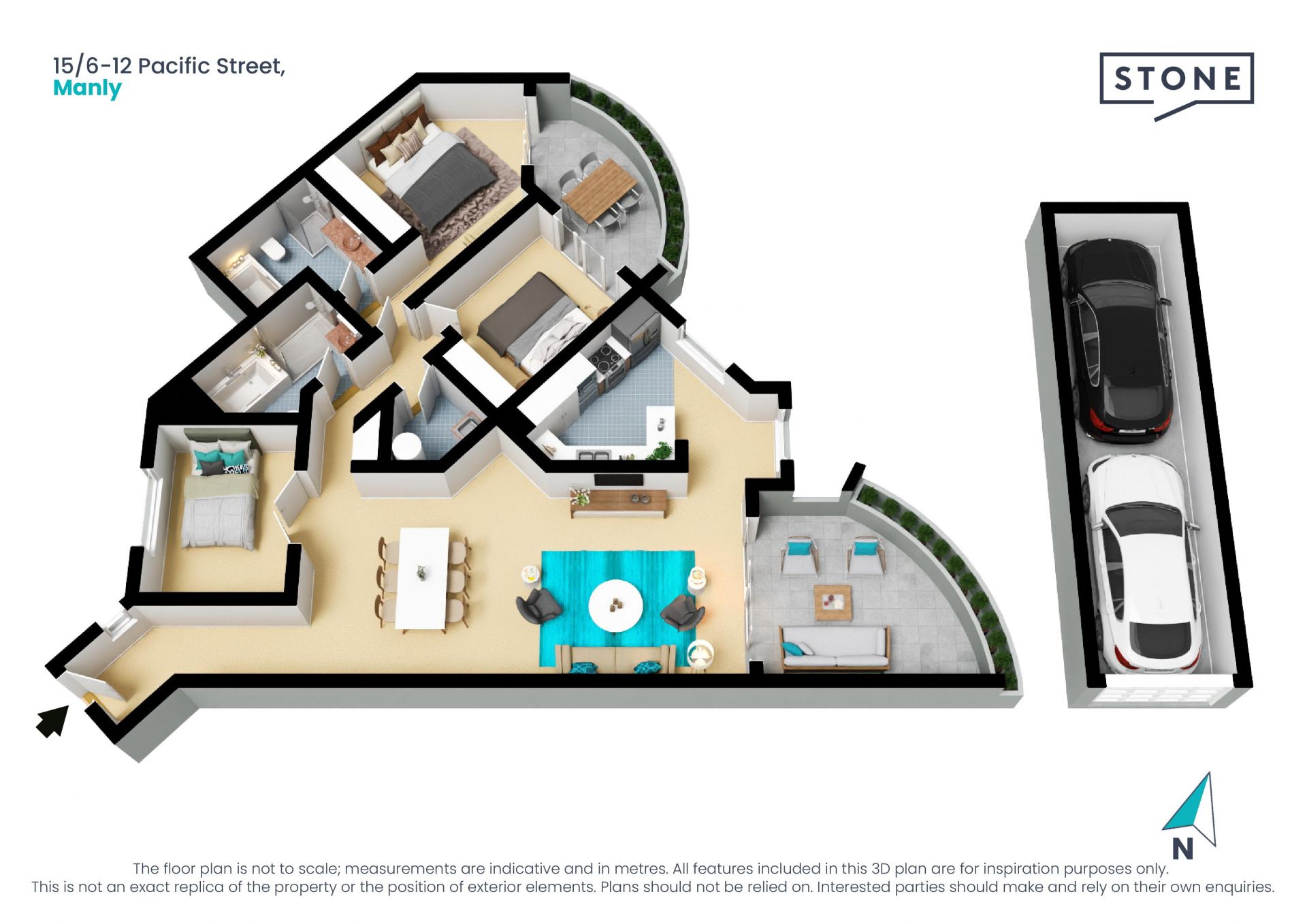 Prestige ocean-view apartment 100m from the beach