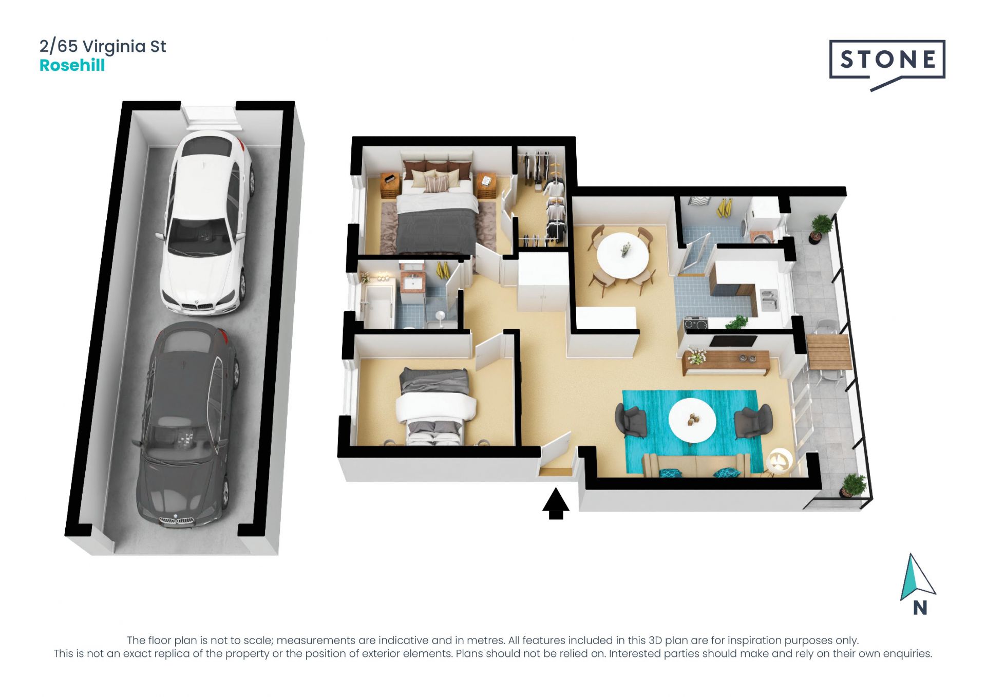Spacious two-bedroom apartment