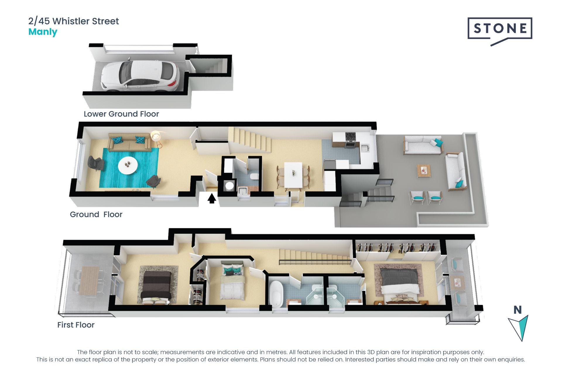 Ultra-chic town home one street from the beach