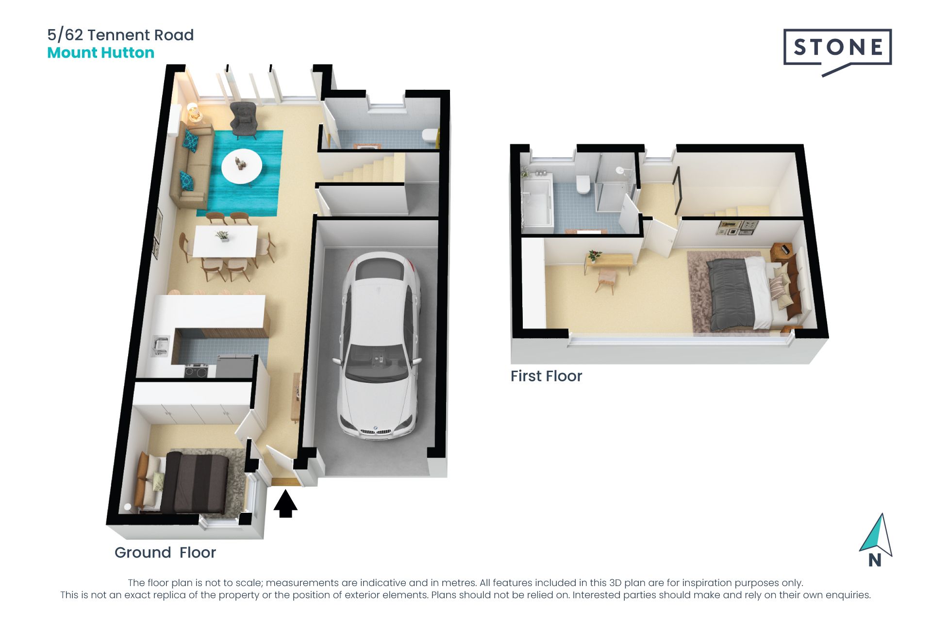 Fresh townhouse with north facing courtyard