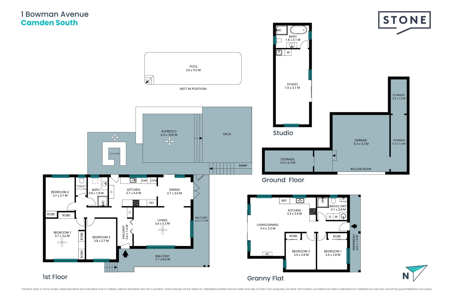 House - Granny Flat – Studio – Pool