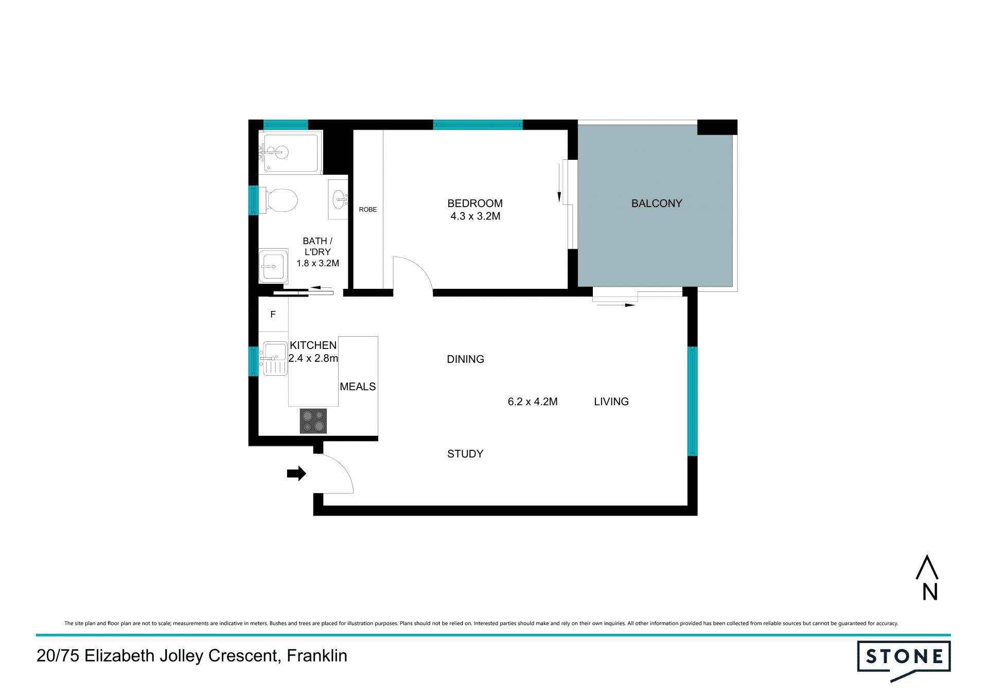 Comfortable apartment over looking grassland