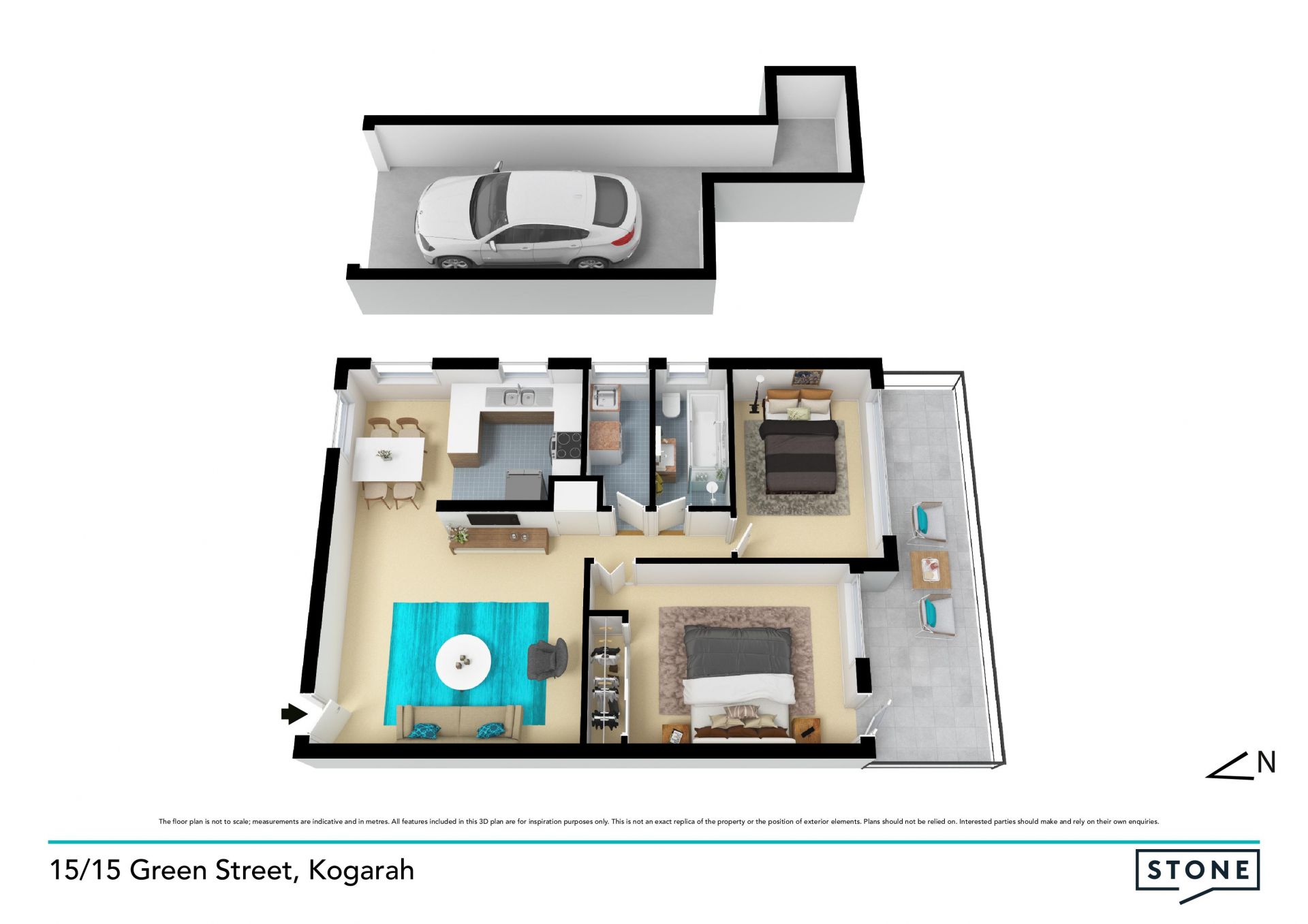 Sunlit apartment in convenient lifestyle location