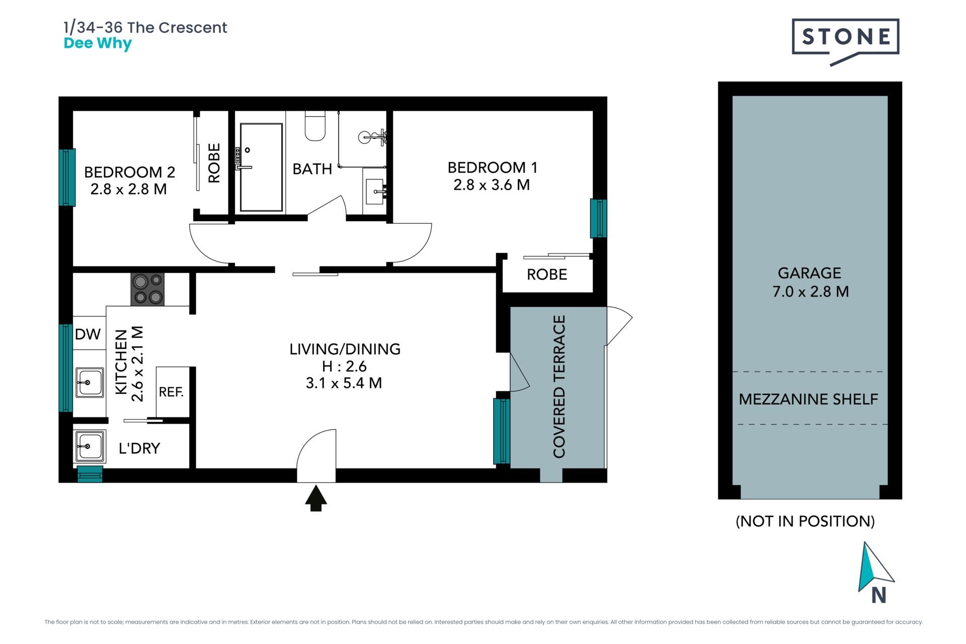 Relaxed ground floor living in quiet street just minutes from the beach