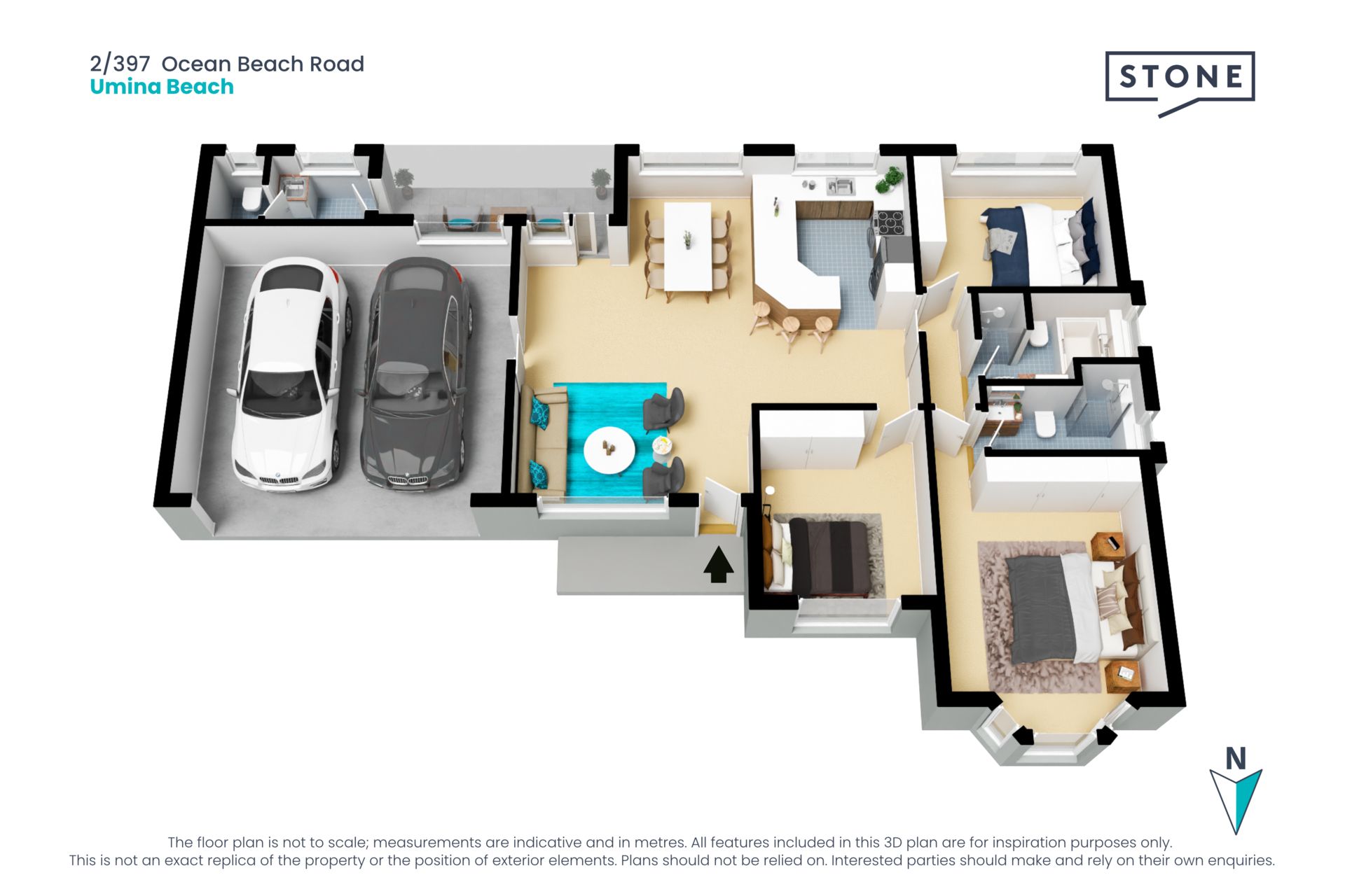 Single level villa with perfect north aspect and No Strata fees