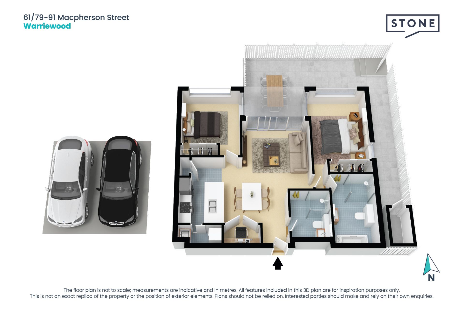 Private contemporary courtyard apartment with North-East aspect