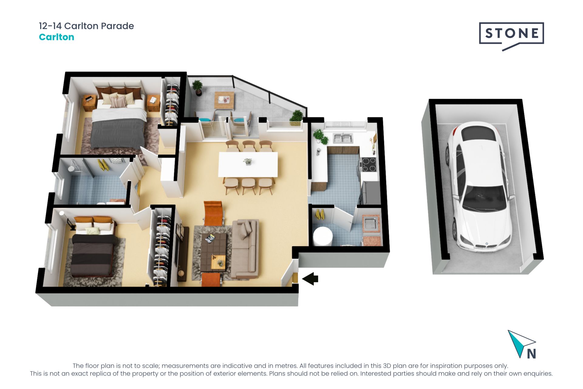 Sunny modernised unit in village heart