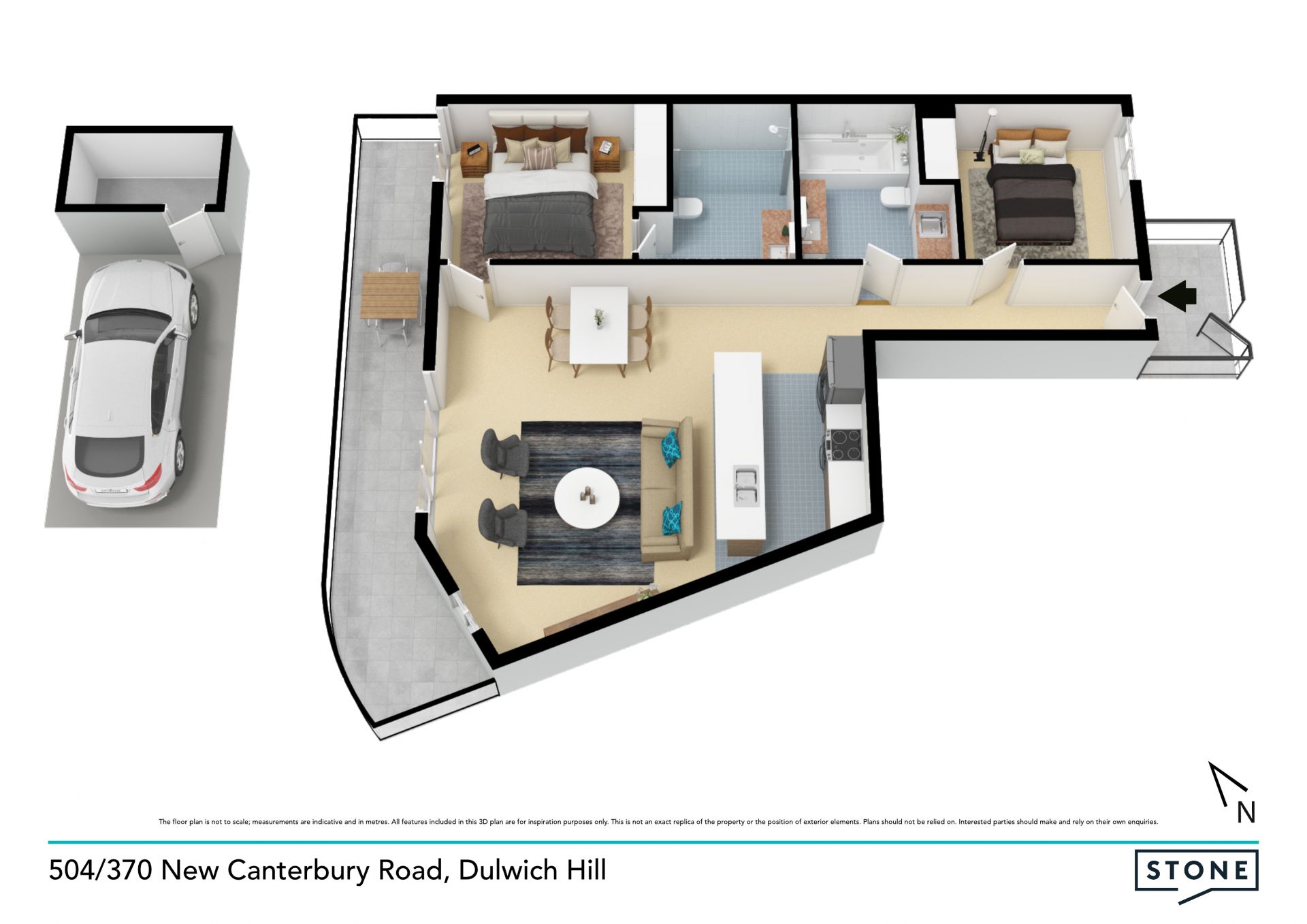 Top floor apartment with spectacular district and city views