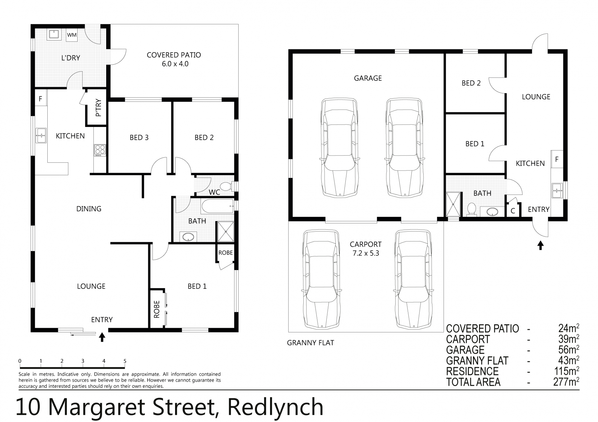 3 Bedroom House + 2 Bedroom Granny Flat
