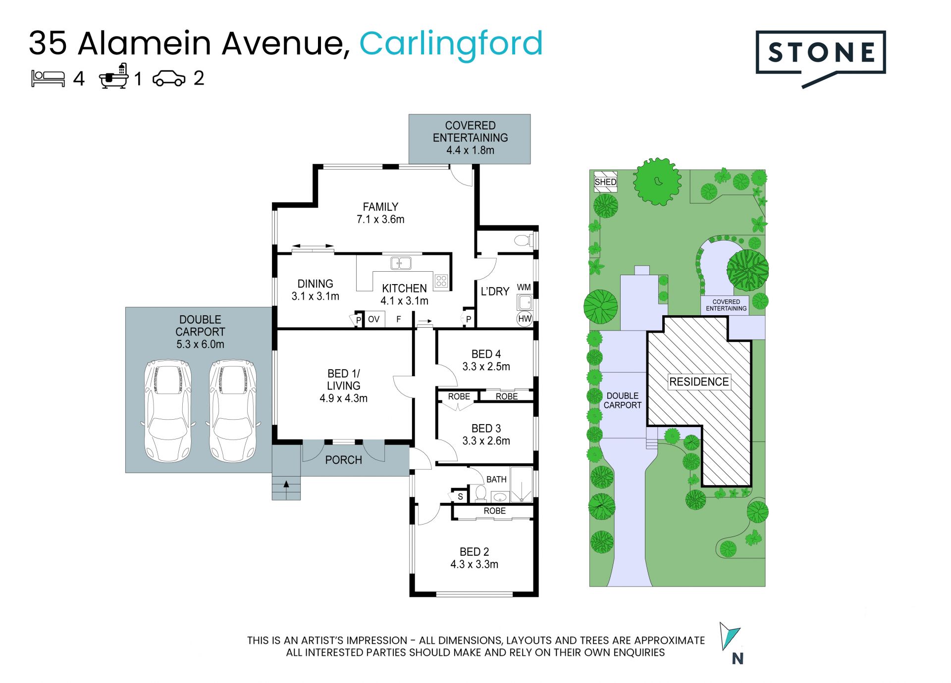 North-facing family charmer on 701.9sqm allotment