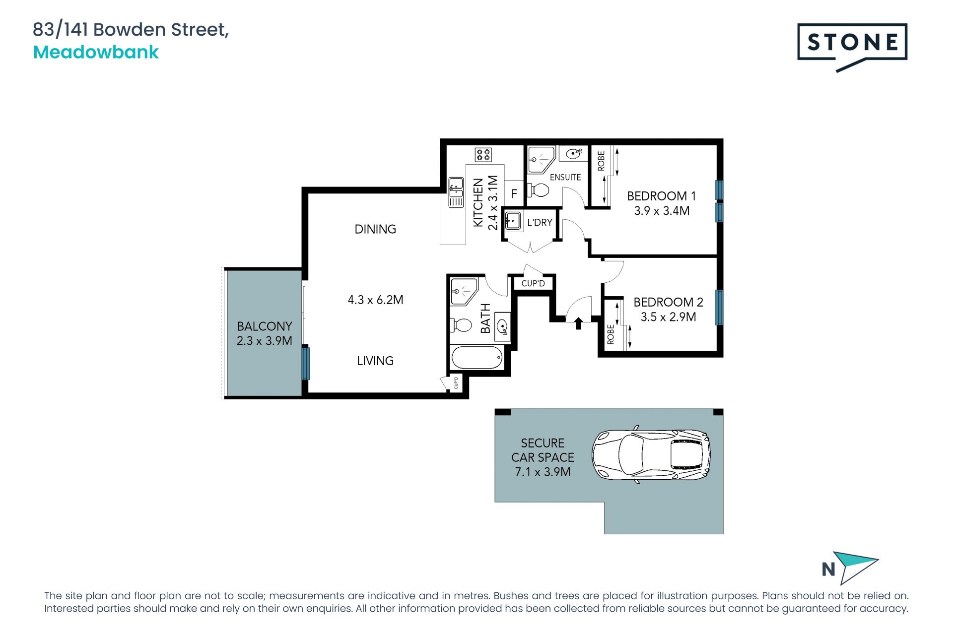 Luxe 6th floor, two-bedroom apartment with water views