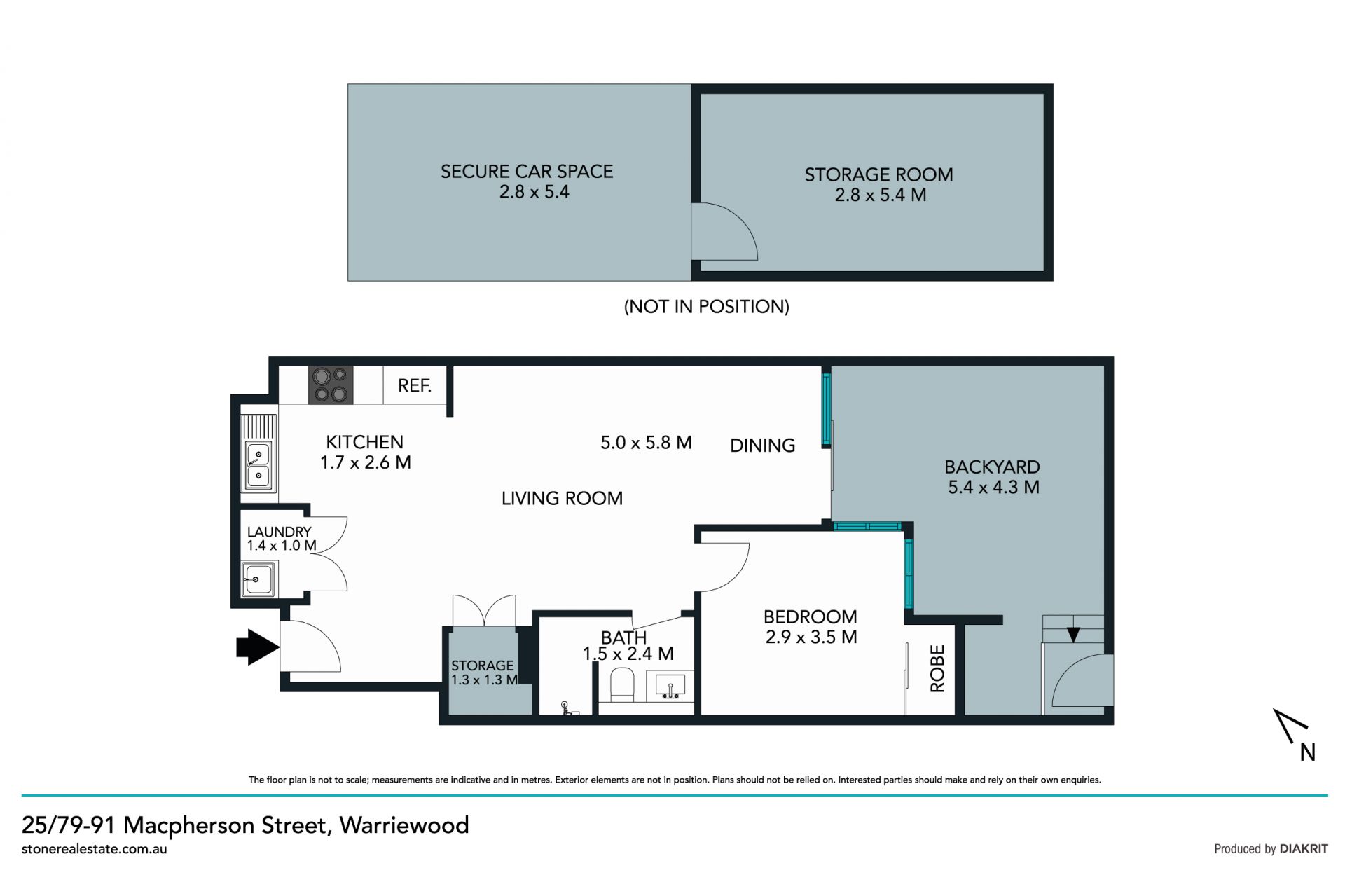 Executive courtyard apartment in private spot