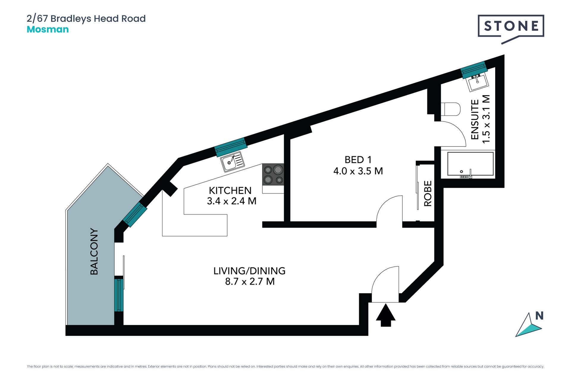 Stylish one bedroom residence
