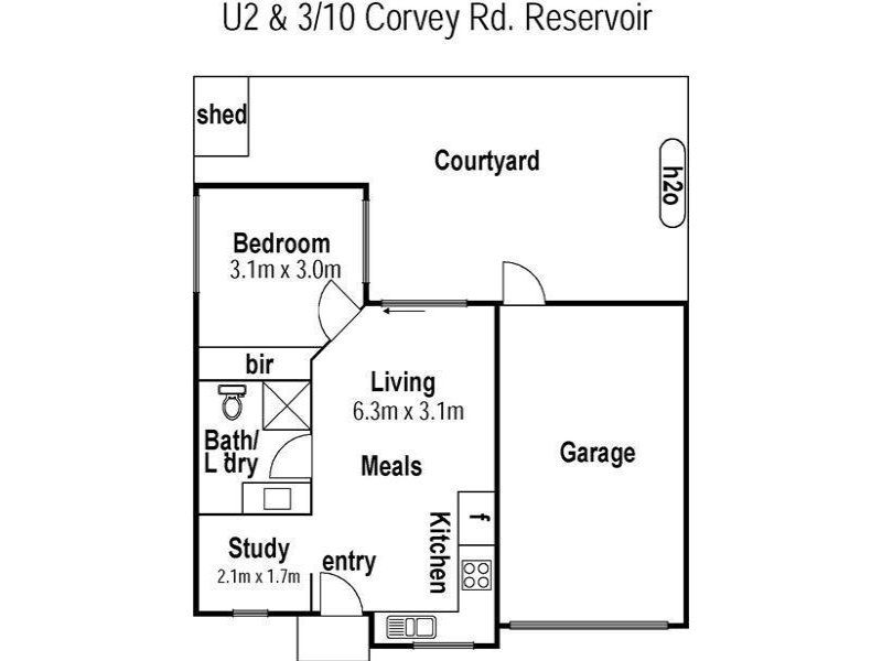 Modern one bedroom Unit plus Study Area